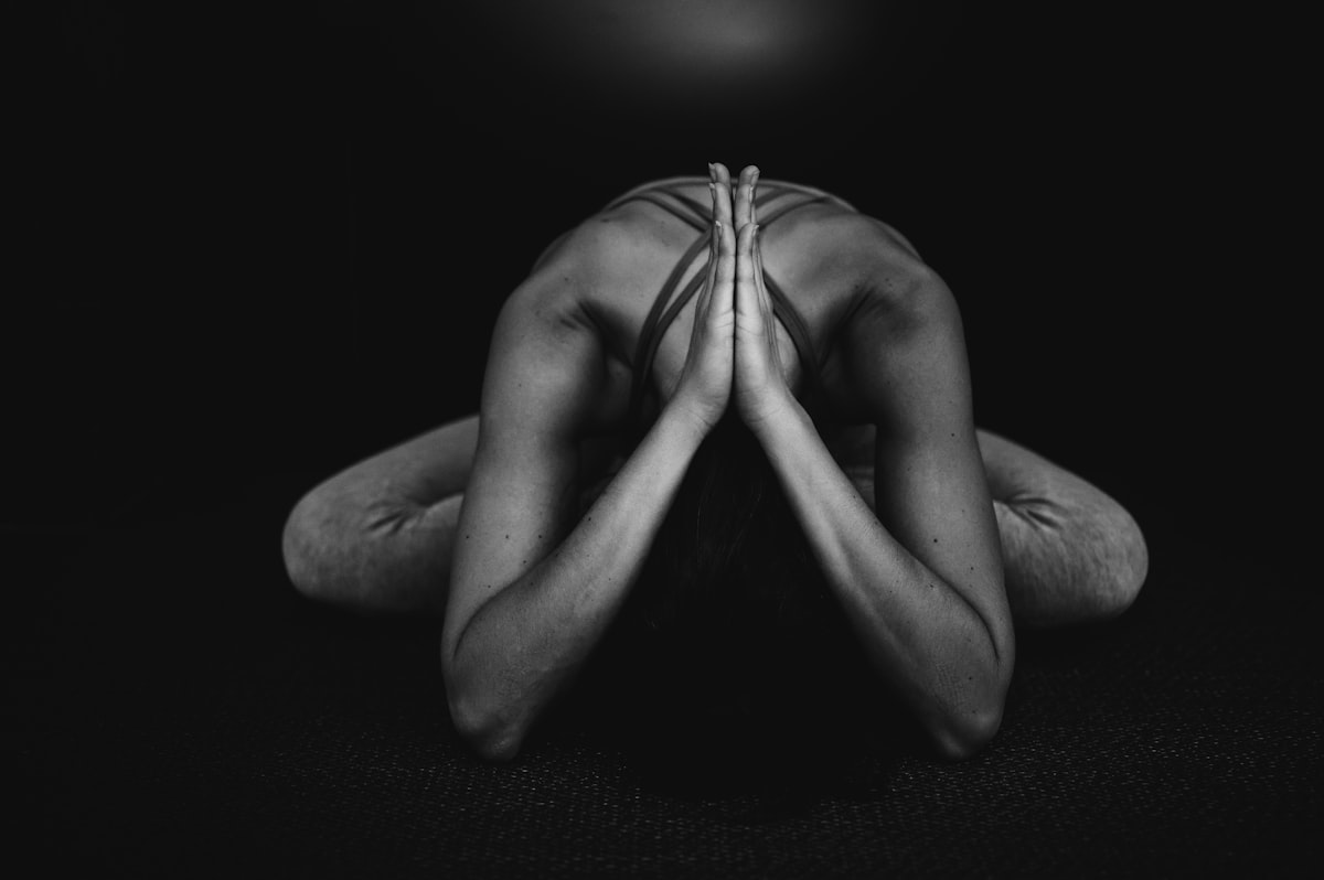 Child's Pose yoga stretch