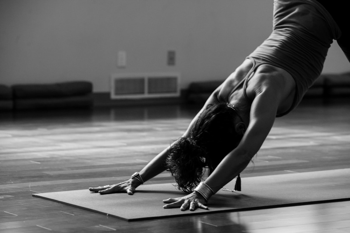 Yoga practitioner stretching for flexibility